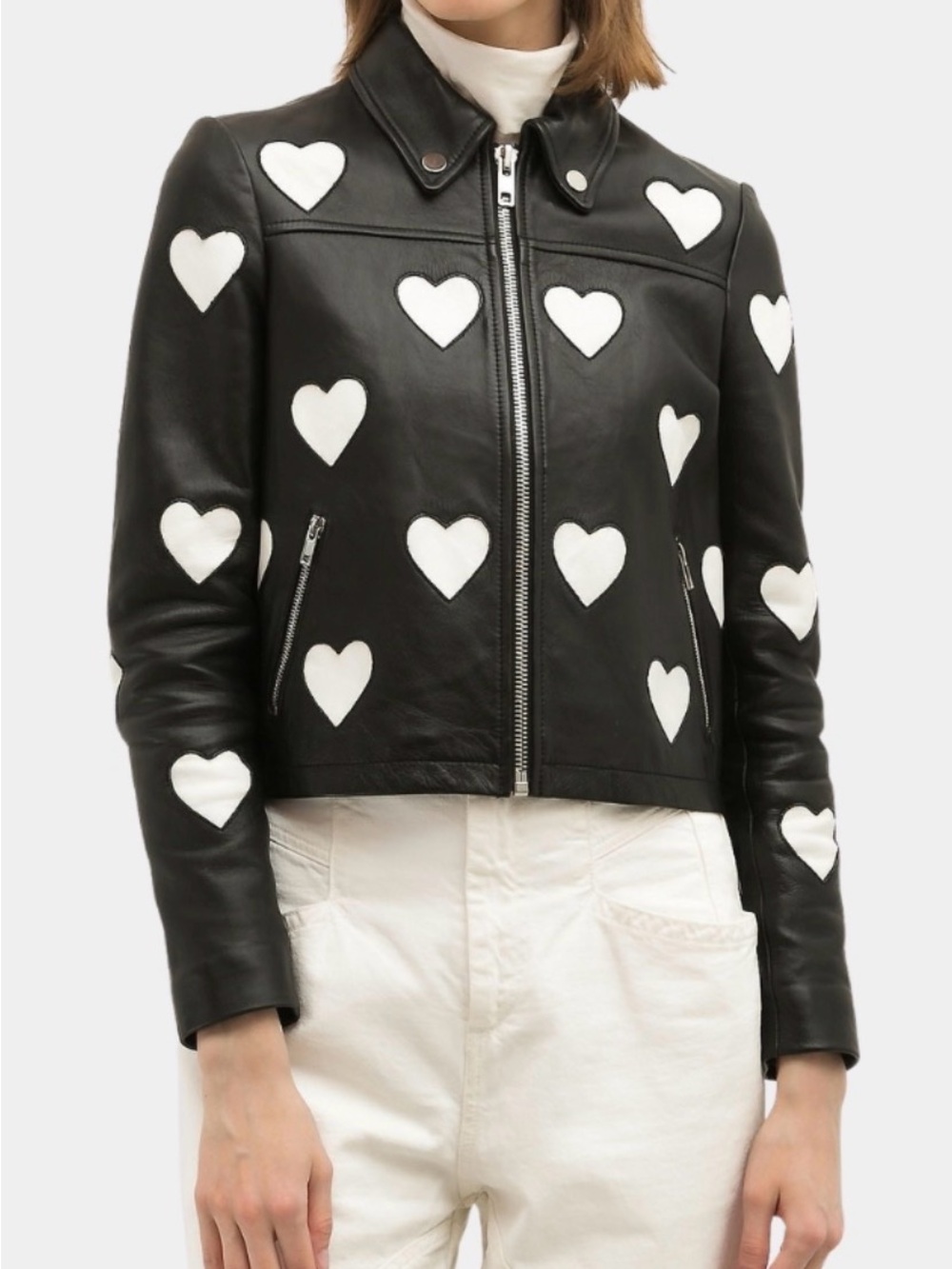 Maje Heart Leather Jacket